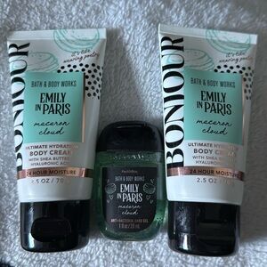 BBW 3pc Emily in Paris 2 Body cream/Hand gel Macaron CLoud Travel Size